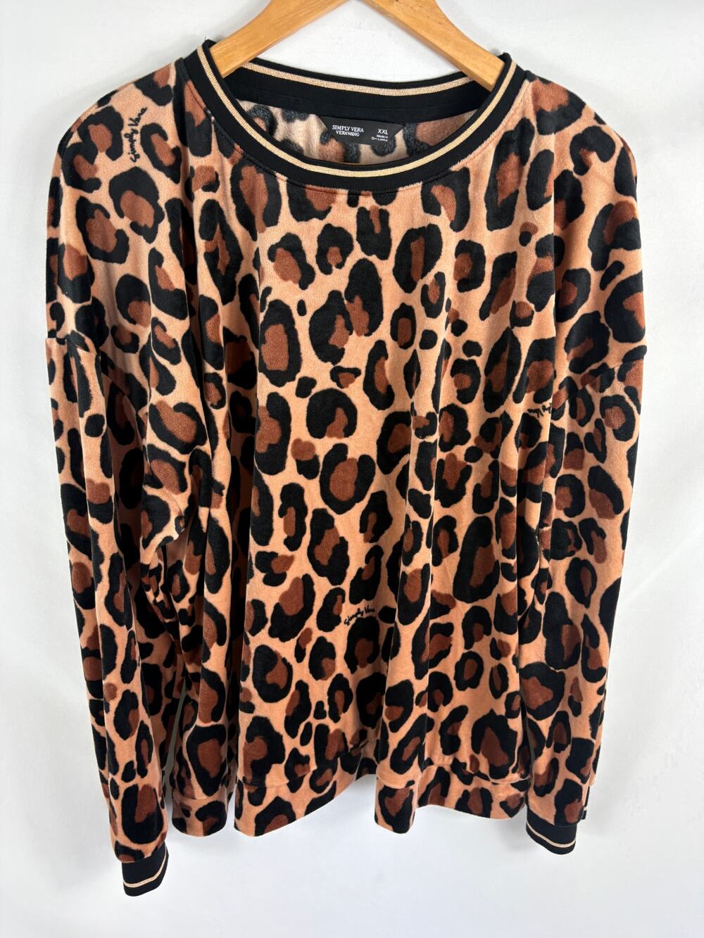 Simply Vera Wang Animal Print Soft Lounge Top Size XXL